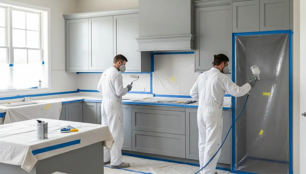 Cabinet painting in Grand Rapids, MI for a smooth, durable kitchen finish by Grand Rapids Paint Pros