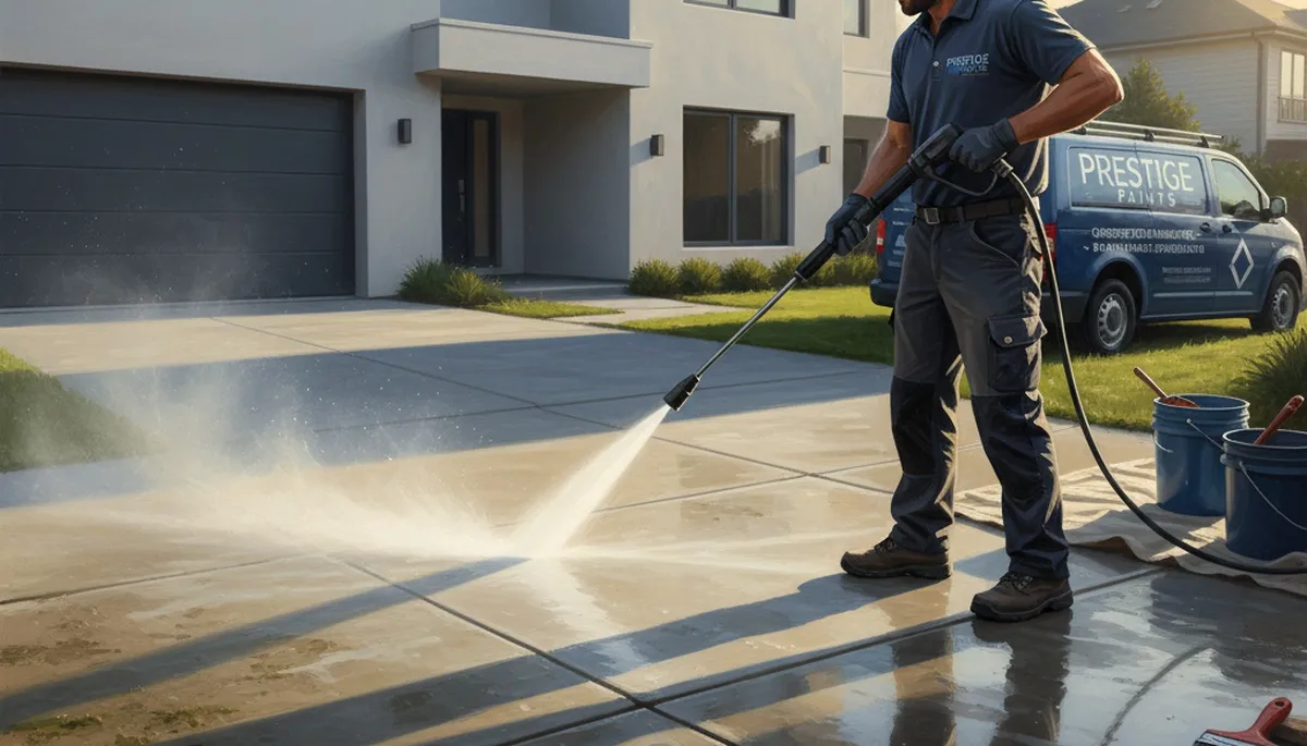 Concrete pressure cleaning in Grand Rapids, MI for driveways, patios, and walkways
