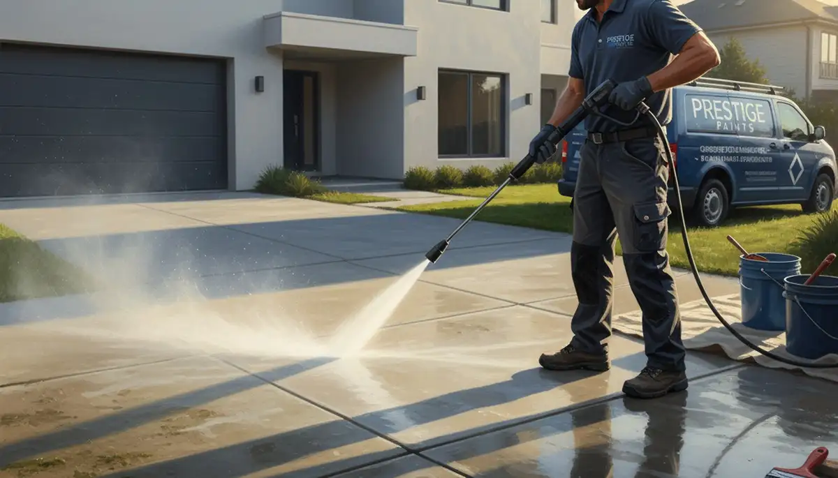 Concrete pressure cleaning in Grand Rapids, MI for driveways, patios, and walkways