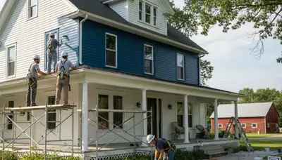 Painting contractors in Grand Rapids, MI completing a professional interior paint job