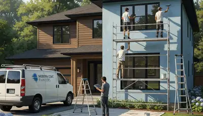 Grand Rapids, MI house painters applying durable exterior paint on a home