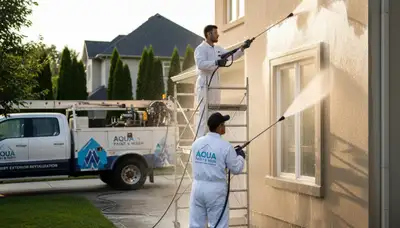 Pressure washing service in Grand Rapids, MI cleaning siding, deck, and driveway surfaces