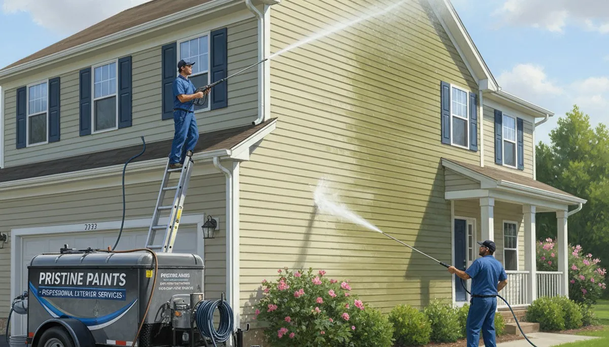 Vinyl siding pressure cleaning by Grand Rapids Paint Pros in Grand Rapids, MI