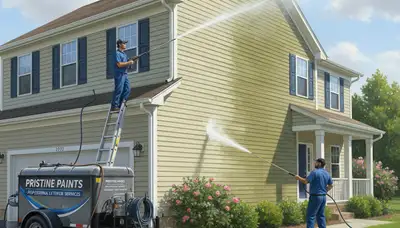 Vinyl siding pressure cleaning by Grand Rapids Paint Pros in Grand Rapids, MI